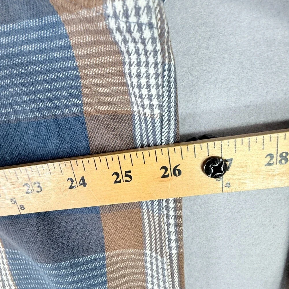 Vintage Fieldmaster Shirt Mens XLT Blue Brown Plaid Cotton Flannel Outdoor - Picture 7 of 11
